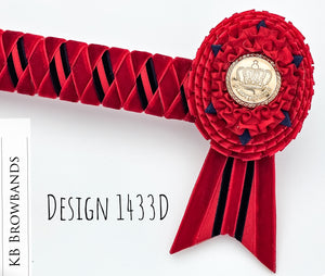 KB Browbands Design 1433D - red/navy