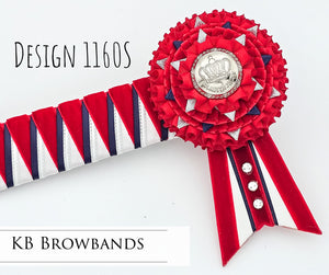 KB Browbands Design 1160S(Red/navy/white)