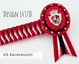 KB Browbands Design 1437D (red/black)
