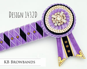 KB Browbands Design 1432D (lavender/navy/gold)